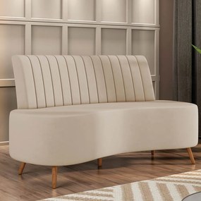 Sofá 2 Lugares Living 160cm Pé Palito Maraú Veludo K01 - D'Rossi - Bege