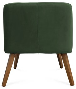 Poltrona Decorativa Lara Pés de Madeira Veludo Verde - Sheep Estofados - Verde escuro