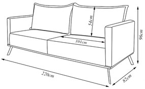 Sofá Living 3 Lugares com Pés de Ferro Almofadas Soltas 220cm Saiph Bouclê Terracota G63 - Gran belo
