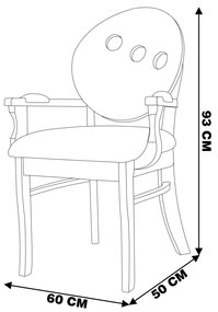 Kit 2 Poltronas Decorativas Sala de Jantar Teseu Madeira Maciça Poliéster Preto/Imbuia G42 - Gran Belo