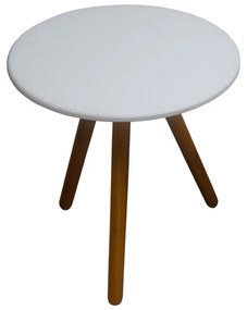 Mesa Lateral Laura Decorativa Tampo Branco Pés Palito