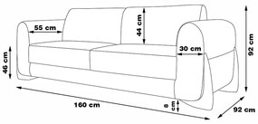 Sofá Decorativo 2 Lugares 160cm Pés em Madeira Buzz Linho Pérola G63 - Gran Belo