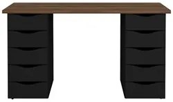 Mesa para Computador Escrivaninha Due Web Nogal/Preto - Artany