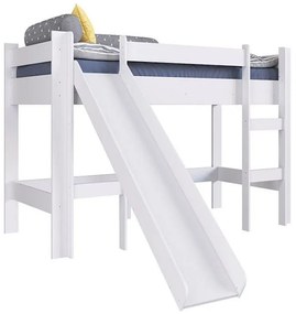 Cama Infantil Elevada Com Escorregador 100% MDF - Branco