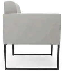 Poltrona Decorativa Base Industrial Preto Ana Veludo Cinza - Ibiza