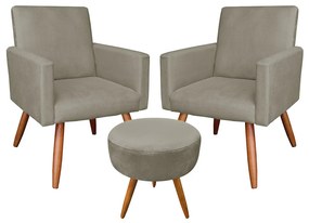 KIT 02 POLTRONAS COM 01 PUFF LARISSA SUE