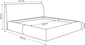 Cama com Cabeceira Pagani King Base no Chão Bouclê Bege G92 - Gran Belo