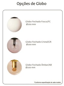 Coluna Angular Tubo Quadrado Ø26X153Cm 1Xe27 G45 / Globo Ø20Cm | Usina... (PT / CP-M - Preto Texturizado / Champagne Metálico, FOSCO)