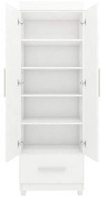 Roupeiro Guarda Roupa 2 Portas Prateleiras Gaveta Branco