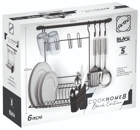 Suporte Para Louça e Utensílios de Cozinha Cook Home 8 - Preto