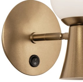 Arandela Dirham 14X18,7X18,5Cm 1Xg9 + 1Xmr16 Alumínio E Globo Ø10Cm |... (PT - Preto Texturizado, AMBAR)