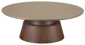 Mesa Centro Glammy Baixa Tampo Redondo Base Nogueira - 77993 Sun House