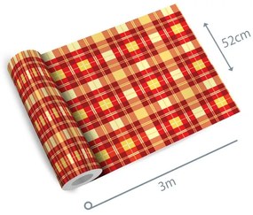 Papel de parede adesivo Xadrez Vermelho e Amarelo