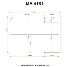 Mesa Gamer Escrivaninha Home Office Nicho Preto Vermelho