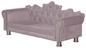 Mini Divã Sofá Realeza Cama Pet para Cães ou Gatos Elegante Suede Crepe