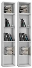 Kit 2 Estantes Livreiro 4 Prateleiras Janaína Branco - AJL Móveis