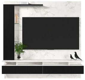 Painel de TV Home Suspenso 180cm Ametista Atenna/Preto - Vizzato - Branco