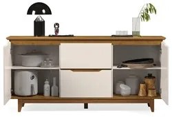 Buffet Aparador para Sala de Jantar 163cm Flow Off/Freijó - EJ Móveis