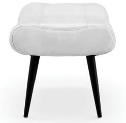 Puff Decorativo Para Sala de Estar Pés Palito Lord Sintético Branco -