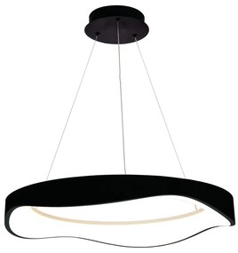 Pendente Amaré Ø62X10Cm Led 60W 3000K Bivolt Alumínio Preto E Acrílico...