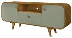 Rack Bancada Para TV 55 Pol 156cm Demi Naturalle/Pistache B02 - Mpozen
