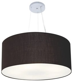 Lustre Pendente Cilíndrico Md-4150 Cúpula em Tecido 70x21cm Preto - Bivolt