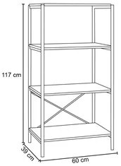 Estante Livreiro Baixa Multiuso 60cm 4 Prateleiras Padova Demolição/Pr