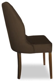 Cadeira De Jantar Safira Suede Marrom