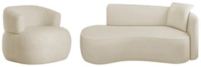 Kit Divã Recamier 150cm e Poltrona Luxo Suíça Lado Esquerdo Linho