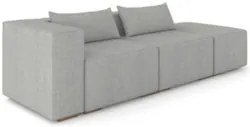 Sofá 4 Lugares 283cm Com Puff Direito Fay Linho Cinza Z55 - Mpozenato