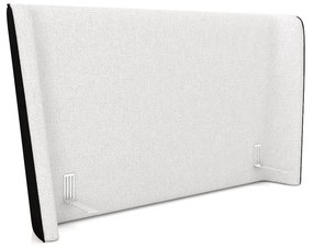 Cabeceira Design para Cama de Casal Torres Pés em Madeira PU/Bouclê Preto/Off White G91 - Gran Belo