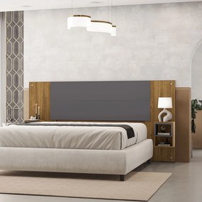 Cabeceira Casal Extensível Cama Box 236-176cm Cibely V01 - D'Rossi - Naturale e Alasca