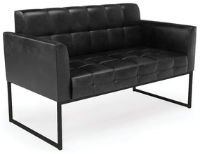 Sofá Namoradeira Elisa Corano Base Metálica Industrial Preto - D'Rossi - Preto