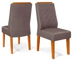 Mesa de Jantar Vanda 120cm Com 4 Cadeiras Lídia D04 Freijó/Veludo Luna