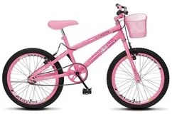 Bicicleta July Infantil Juvenil Aro 20 Aço com Cestinha e Freio V-Brak