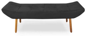 Cabeceira com Calçadeira Casal 140cm Maya Suede Preto - Sheep Estofados - Preto