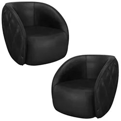Kit 2 Poltronas Decorativa para Sala 90cm Tressê Zion M22 Sintético Pr