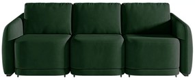 Sofá Cama Modulado Retrátil e Reclinável Decorativo Varsóvia 276cm Veludo Verde G33 - Gran Belo