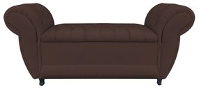 Recamier Baú Londres 1,40 cm Suede Marrom - D'Rossi