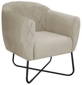 Poltrona Grazi Base X Preta Suede - ADJ Decor