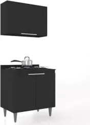Armário de Cozinha e Balcão Cooktop Pérola Z34 Preto        - Mpozenat