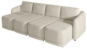 Sofá Cama Modulado Retrátil e Reclinável Decorativo Varsóvia 436cm Bouclê Bege G33 - Gran Belo