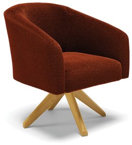 Poltrona Sala Decorativa Giratória Madeira Stella Bouclê D03 - D'Rossi - Terra