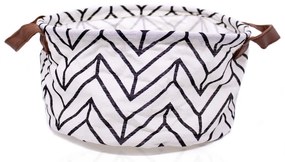 Cesto Decorativo Multiuso Organizador ZigZag Branco 15x26x26 cm - D'Rossi