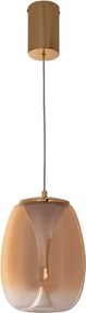 Pendente Led Vidro Metal 8W 2700K Zug - DOURADO