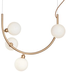 Pendente Astral 28X50X48,5Cm 4Xg9 Globo Ø12Cm - Usina 16942/4 (BT - Branco Texturizado, FOSCO)