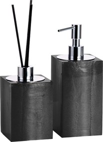 Conjunto Banheiro Duo Quadrado Resina Chumbo - Cromado