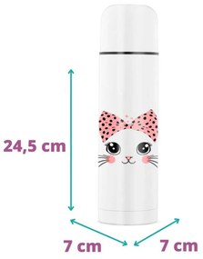 Garrafa Térmica 500 ml Branca Gata Gatinha Miau