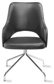 Poltrona Tray Assento Dunas Preto Base Fixa Tubular Cromada - 55910 Sun House
