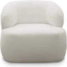 Poltrona Decorativa Fixa Orgânica Donk L08 Boucle Branco     - Mpozena